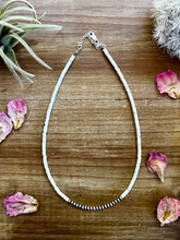 Load image into Gallery viewer, 3 mm Sterling Silver Pearls choker on white 3mm magnesite
