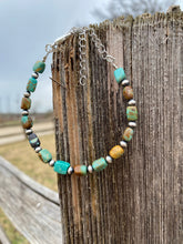 Load image into Gallery viewer, Real Turquoise  Bracelet with Sterling Silver Pearls
