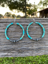 Load image into Gallery viewer, Sterling Silver Pearls Hoop Earrings
