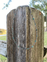 Load image into Gallery viewer, Natural Turquoise &amp; Seed Bead Choker - 14 inches
