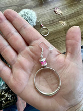 Load image into Gallery viewer, Pink mermaids beads on hoop earrings
