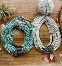 Load image into Gallery viewer, 3 mm Sterling Silver Pearls choker on white 3mm magnesite
