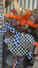 Load and play video in Gallery viewer, Checkered Print Pumpkin Lux Fall Wreath
