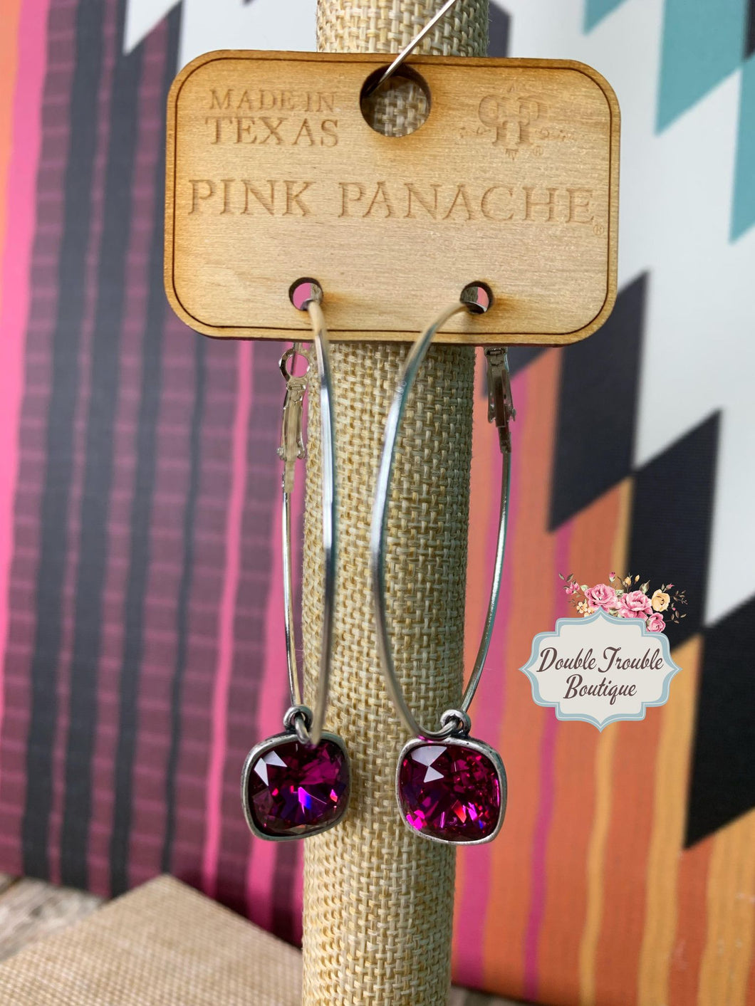 Pink Panache Alli Hoops LG HOT Pink