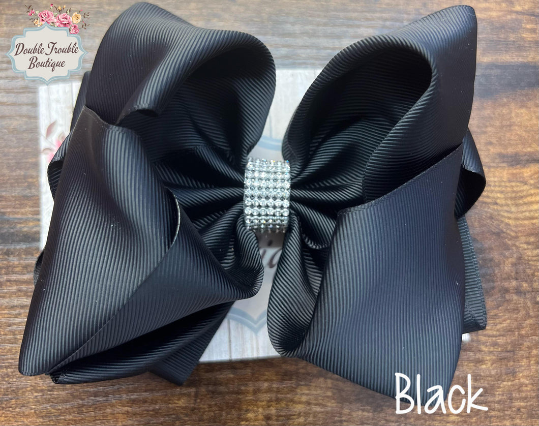 BLACK  DOUBLE STACKED BOW