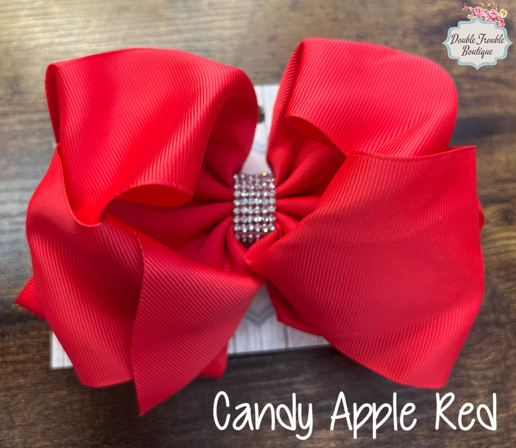 CANDY APPLE RED DOUBLE STACKED BOW