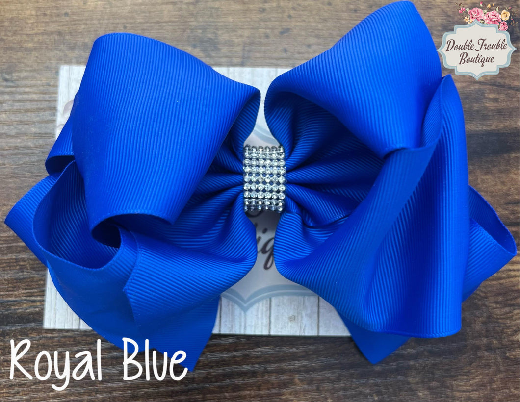 ROYAL BLUE DOUBLE STACKED BOW