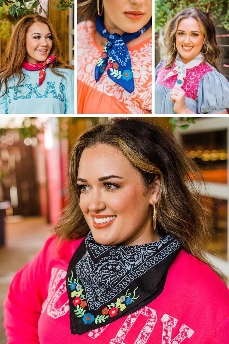 FRILLY EMBROIDERED BANDANAS
