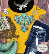 Load image into Gallery viewer, Turquoise &amp; Leopard Thunderbird Tee
