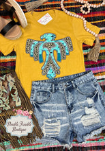 Load image into Gallery viewer, Turquoise &amp; Leopard Thunderbird Tee
